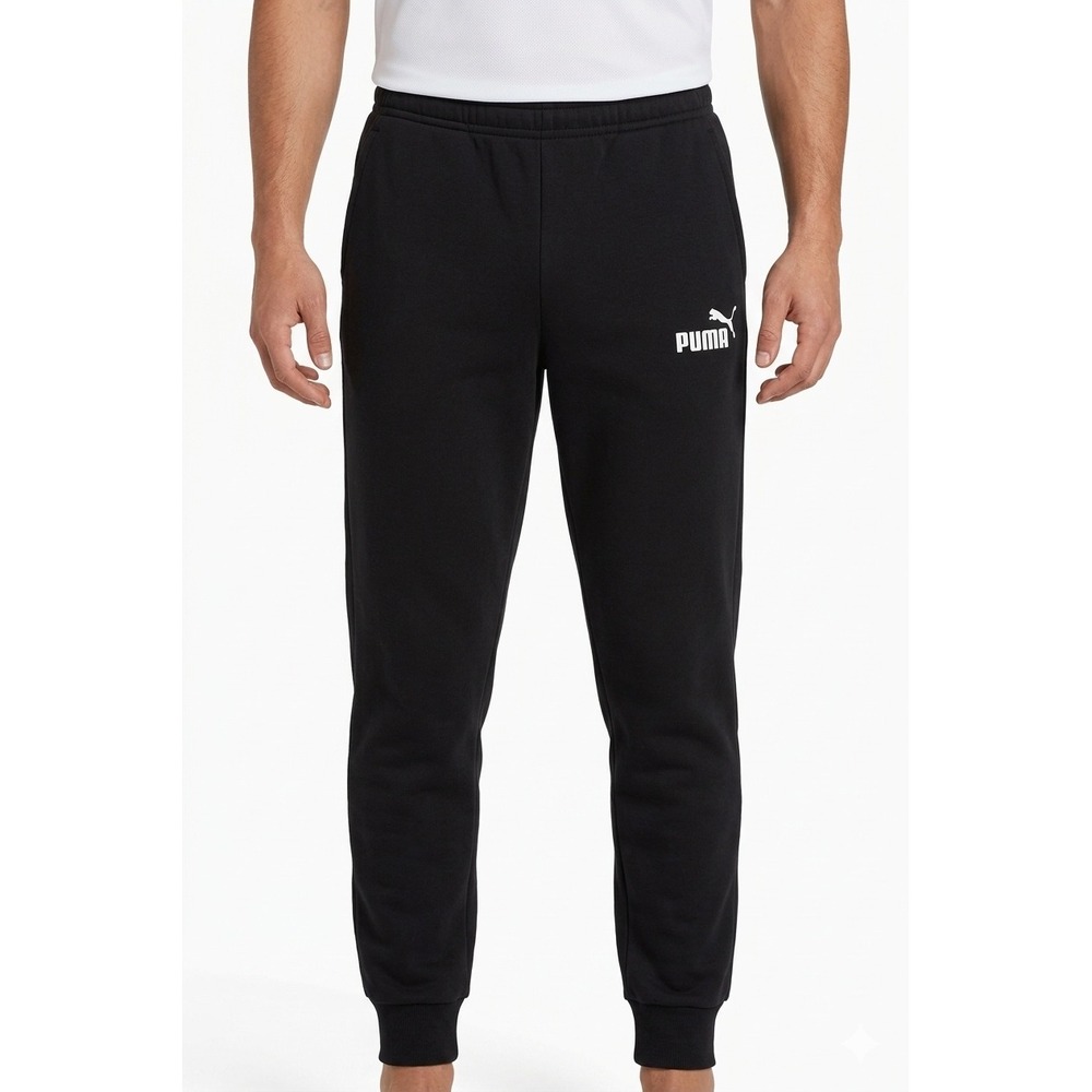 Puma Joggers Black Fleece Lined Tapered Sweatpants 586714-01 - Medium
